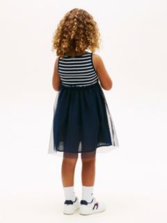 Tulle Sleeveless Fit And Flare Dress — Blue 4