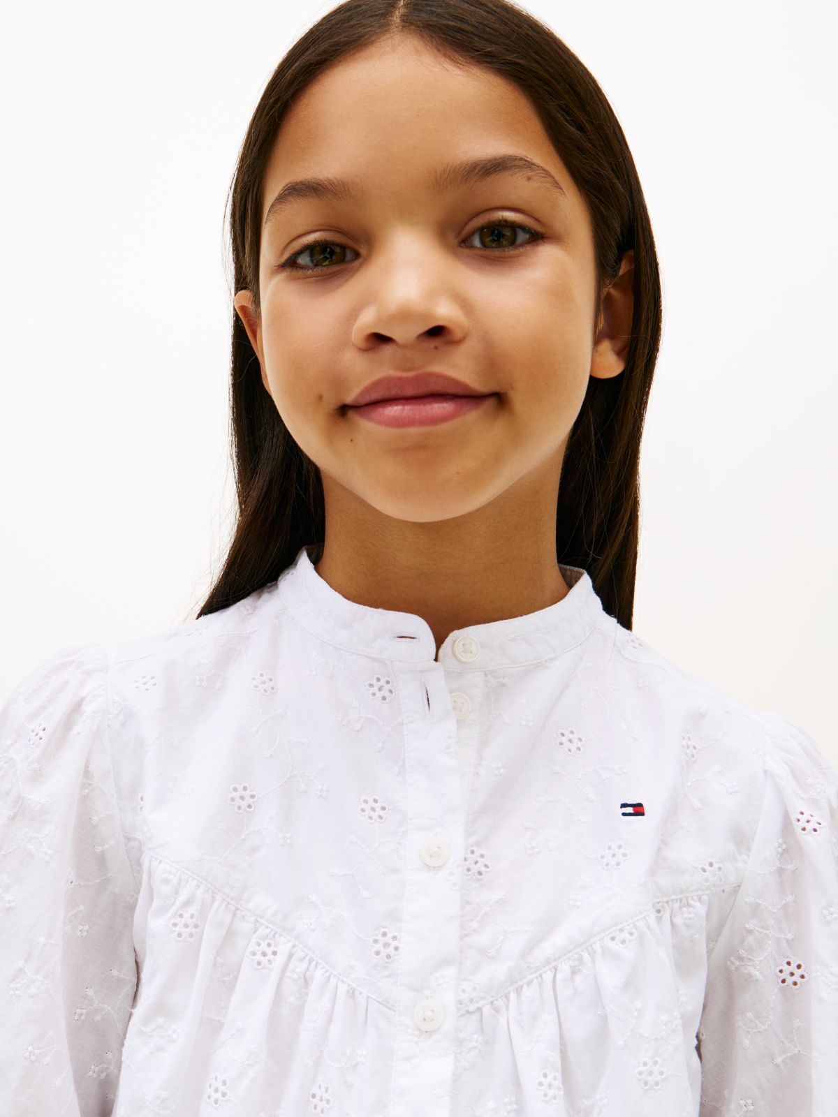 Broderie Anglaise Shirt Dress — White