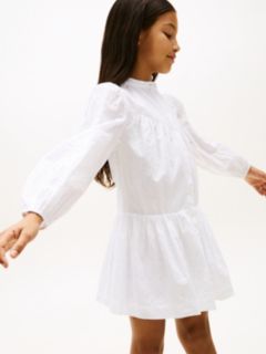Broderie Anglaise Shirt Dress — White 3