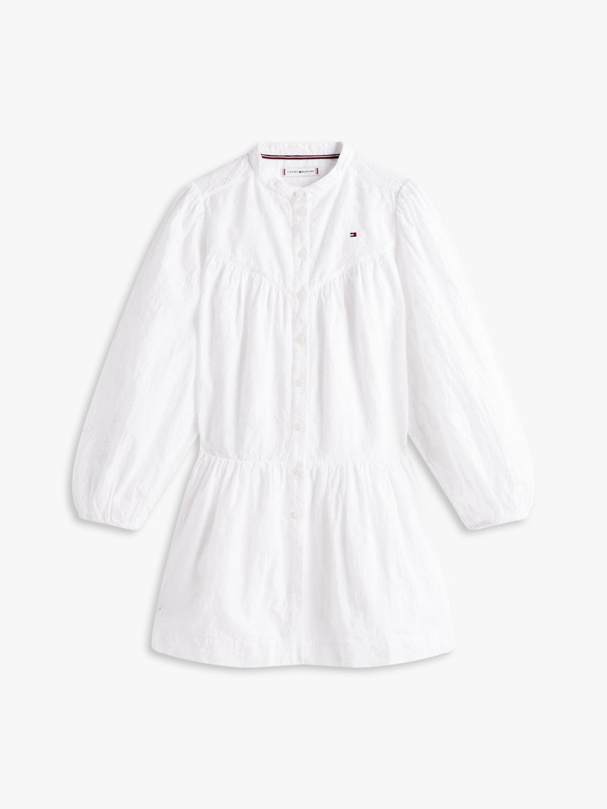Broderie Anglaise Shirt Dress — White