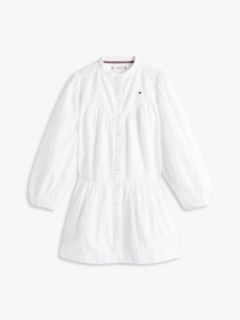 Broderie Anglaise Shirt Dress — White 5