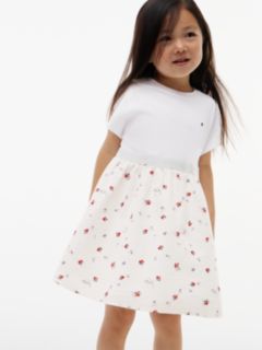 Seersucker Print Fit And Flare Dress — White 3