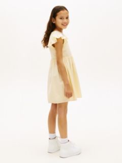 Stripe Seersucker Fit And Flare Dress — Yellow 4
