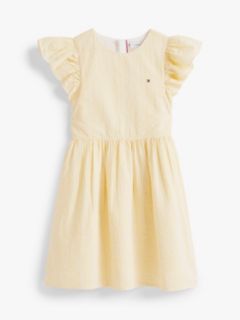 Stripe Seersucker Fit And Flare Dress — Yellow 5