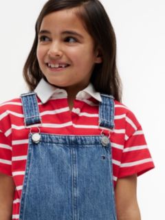 Back Star Flag Denim Dungaree Dress — Blue 2