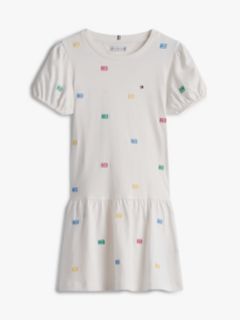 Floral Embroidery Relaxed Fit And Flare Dress — White 5
