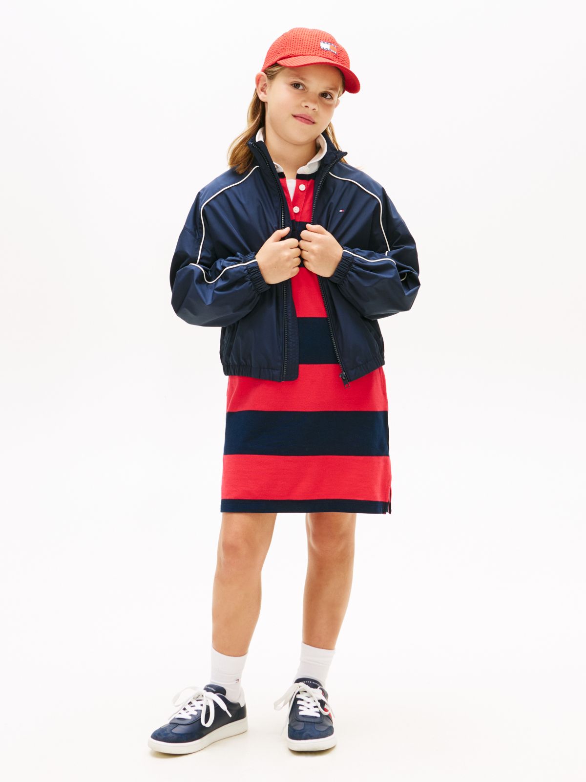 Essential Relaxed Piping Windbreaker — Blue