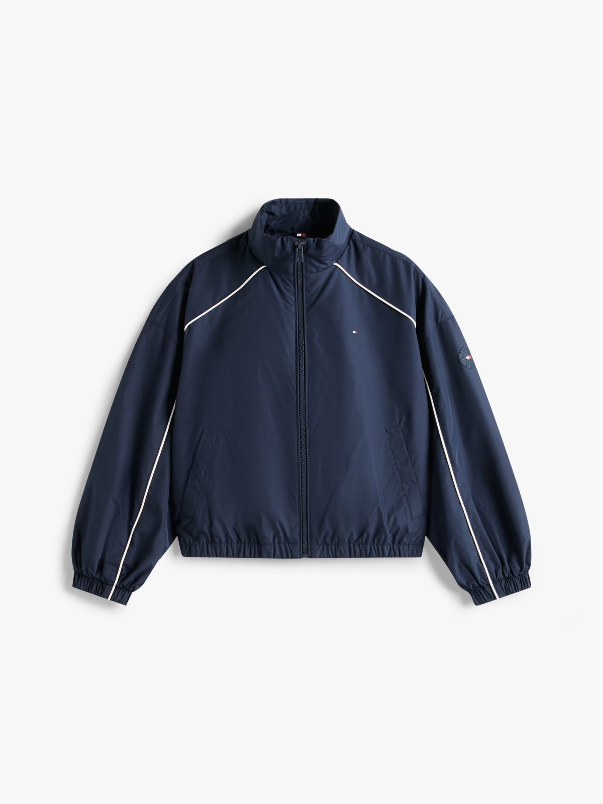 Essential Relaxed Piping Windbreaker — Blue