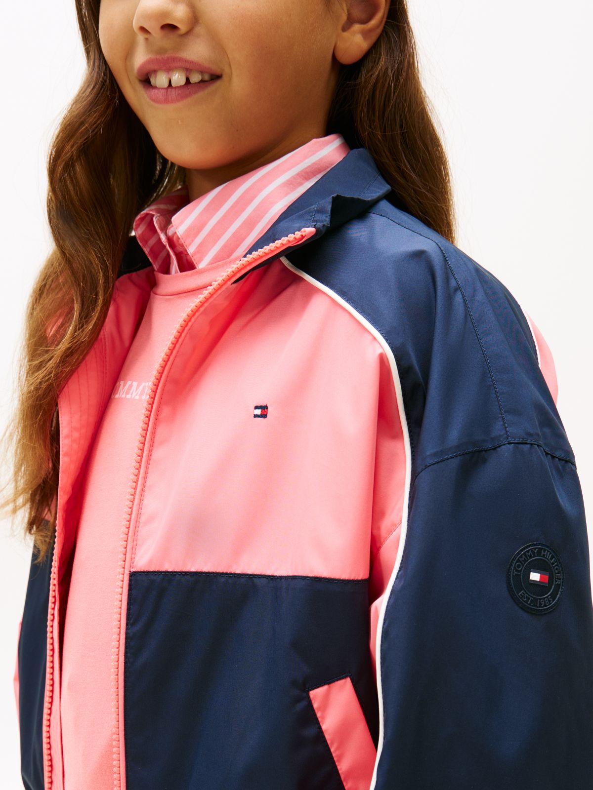 Essential Relaxed Piping Windbreaker — White