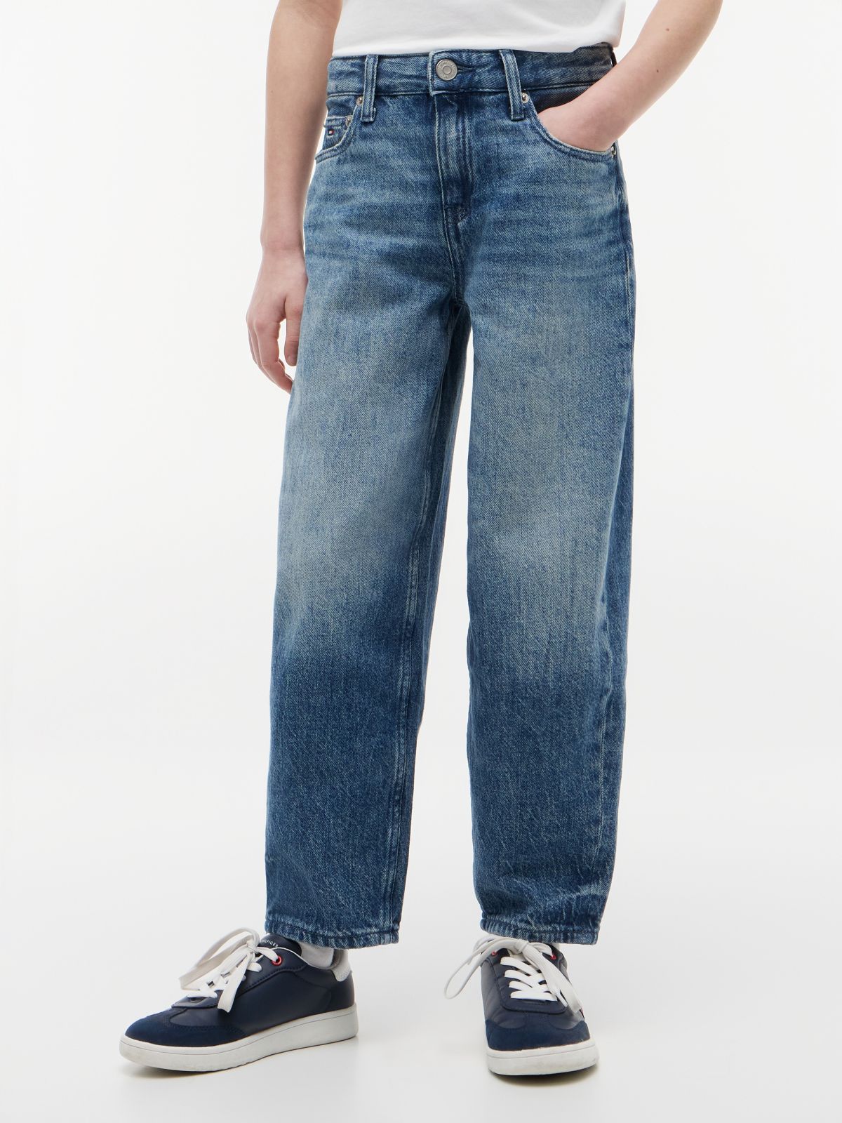 Star Flag Barrel Leg Jeans — Blue