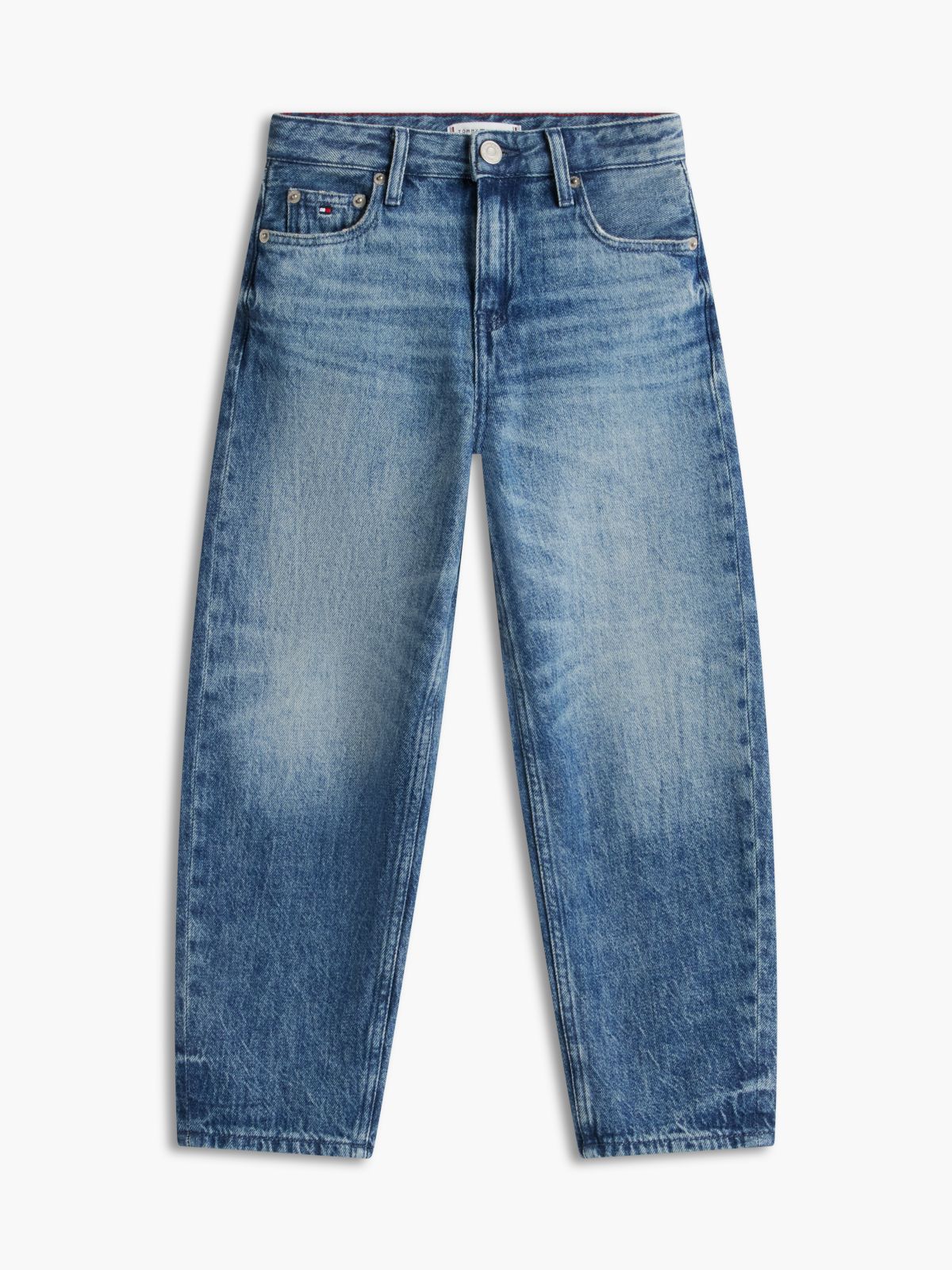 Star Flag Barrel Leg Jeans — Blue