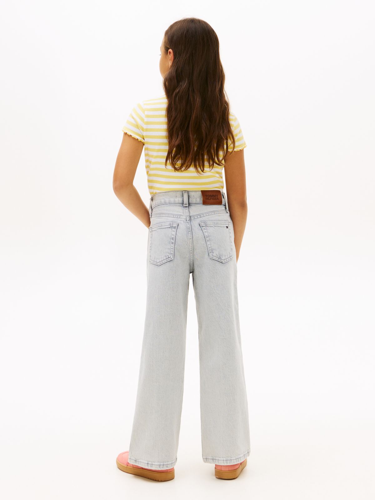Mabel Faded High Rise Wide Leg Jeans — Grey