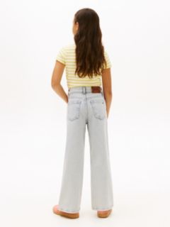 Mabel Faded High Rise Wide Leg Jeans — Grey 4