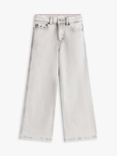 Mabel Faded High Rise Wide Leg Jeans — Grey 5