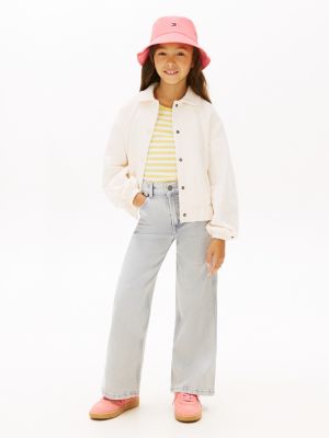 grey mabel faded high rise wide leg jeans for girls tommy hilfiger