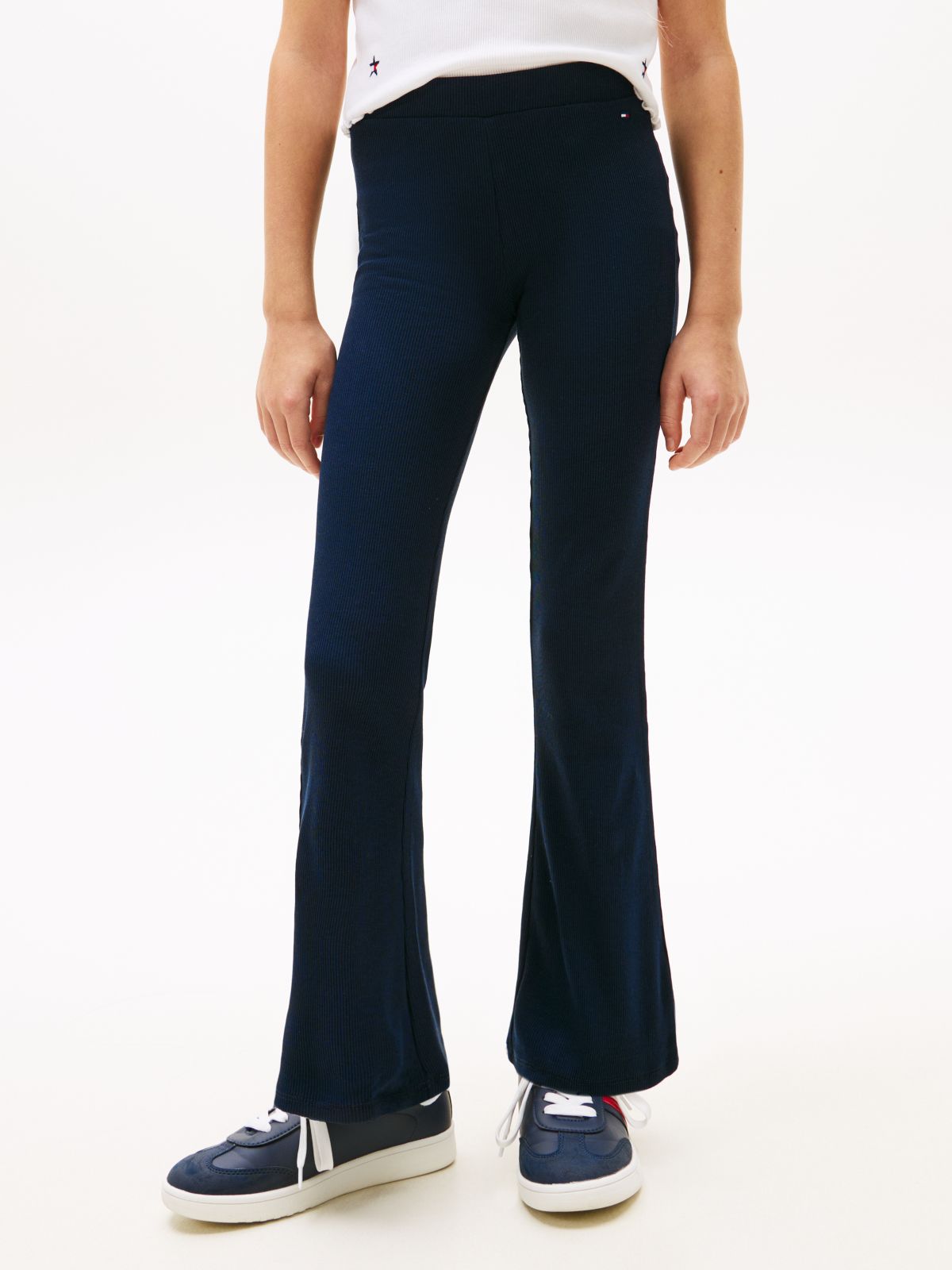 Essential Ribbed Extra Slim Flared Leggings — Blue