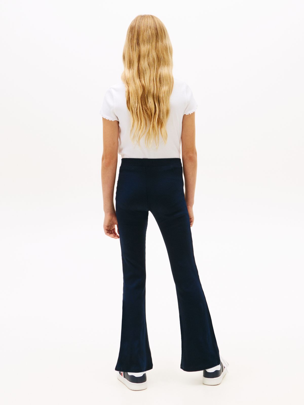 Essential Ribbed Extra Slim Flared Leggings — Blue