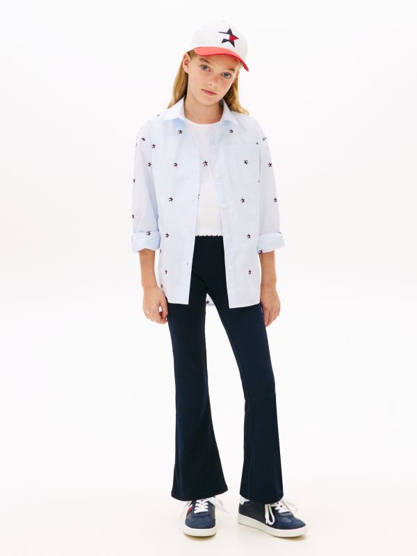 Essential Ribbed Extra Slim Flared Leggings — Blue
