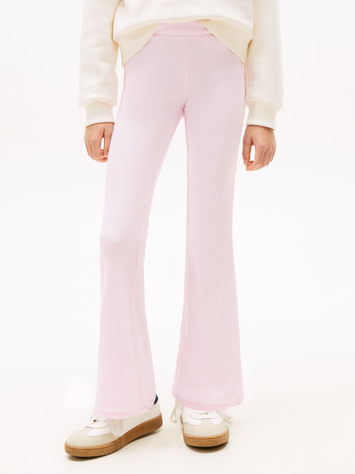 Essential Ribbed Extra Slim Flared Leggings — Pink