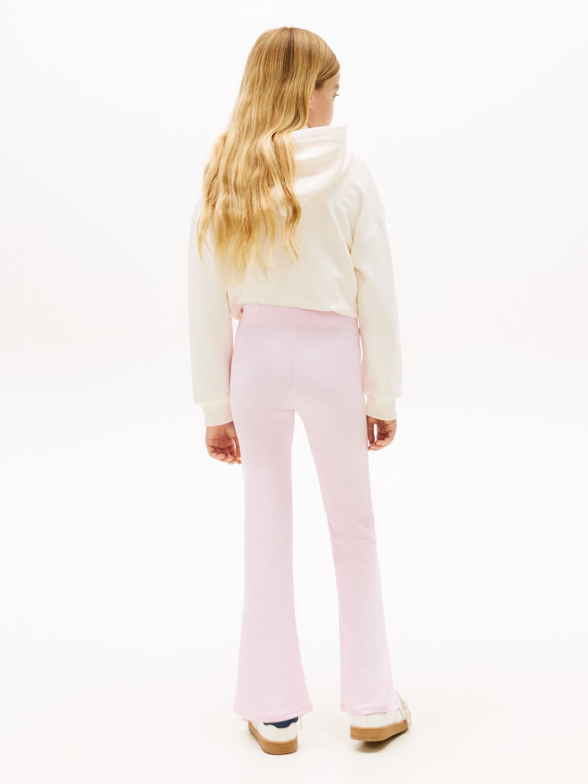 Essential Ribbed Extra Slim Flared Leggings — Pink