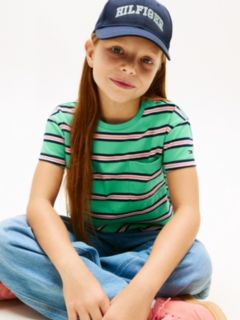 Essential Stripe Logo Embroidery Relaxed T-Shirt — Green 2