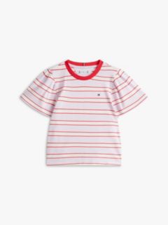 Stripe Relaxed Jersey Crew Neck Top — Pink 5