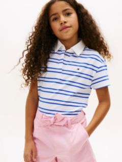 Relaxed Fit Pique Rugby Polo Shirt — White 1
