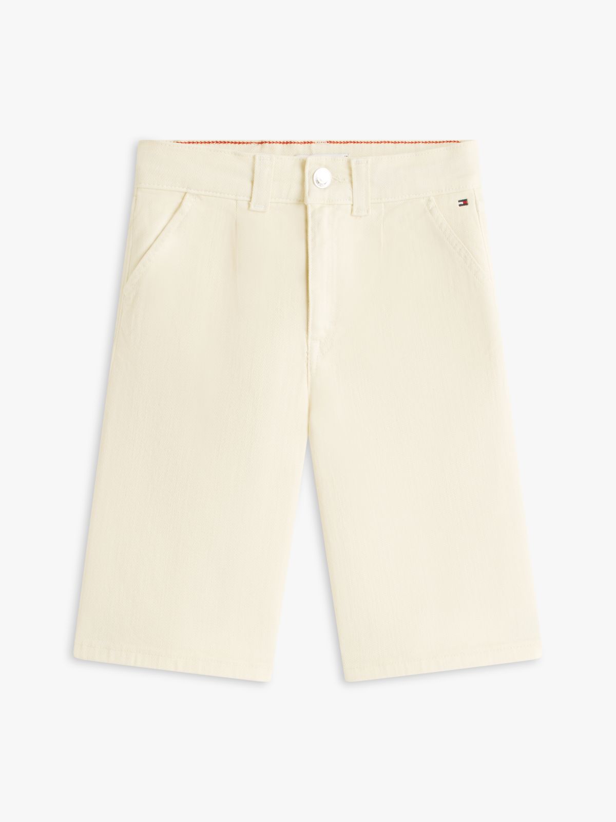 Mabel High Rise Wide Leg Denim Shorts — Beige