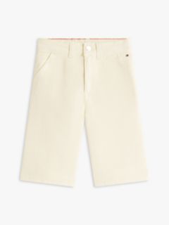 Mabel High Rise Wide Leg Denim Shorts — Beige 5