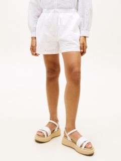 Broderie Anglaise Wide Leg Shorts — White 2