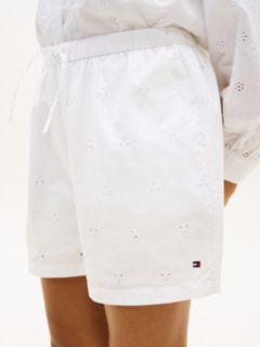 Broderie Anglaise Wide Leg Shorts — White 3