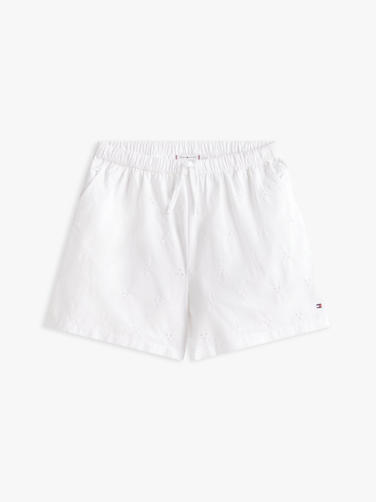 Broderie Anglaise Wide Leg Shorts — White
