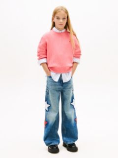 Pointelle Cable Knit Relaxed Jumper — Pink 3