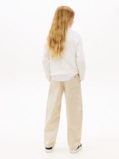 Pointelle Cable Knit Relaxed Jumper — White 4