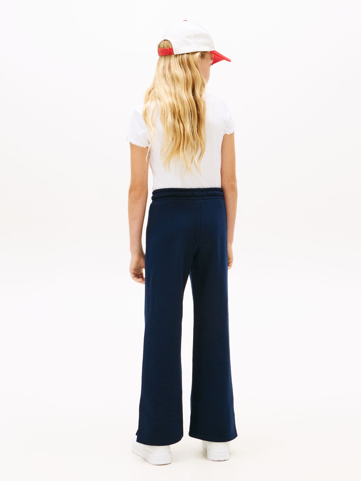 Diamanté Star Flag Wide Leg Joggers — Blue