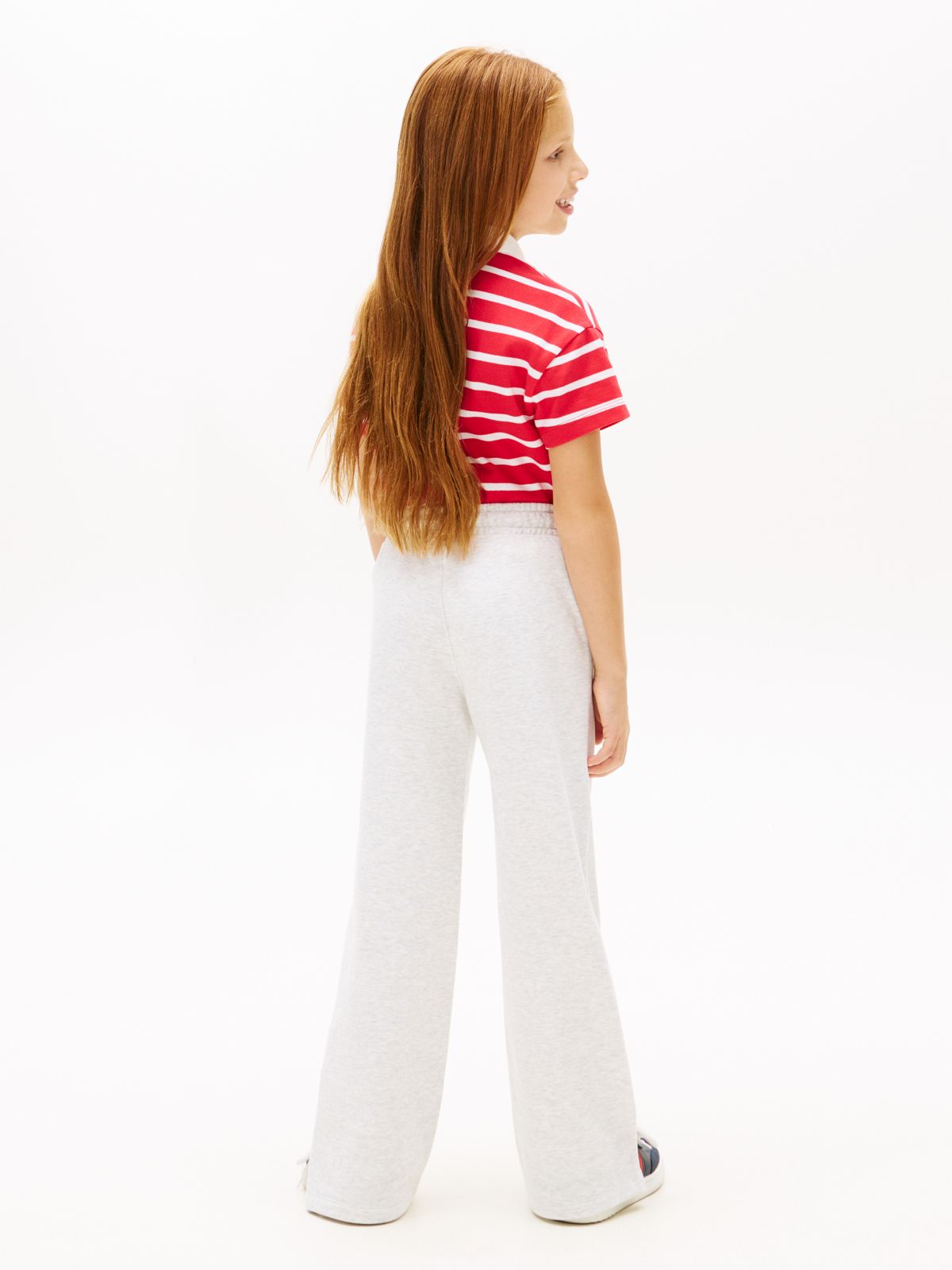 Diamanté Star Flag Wide Leg Joggers — Grey