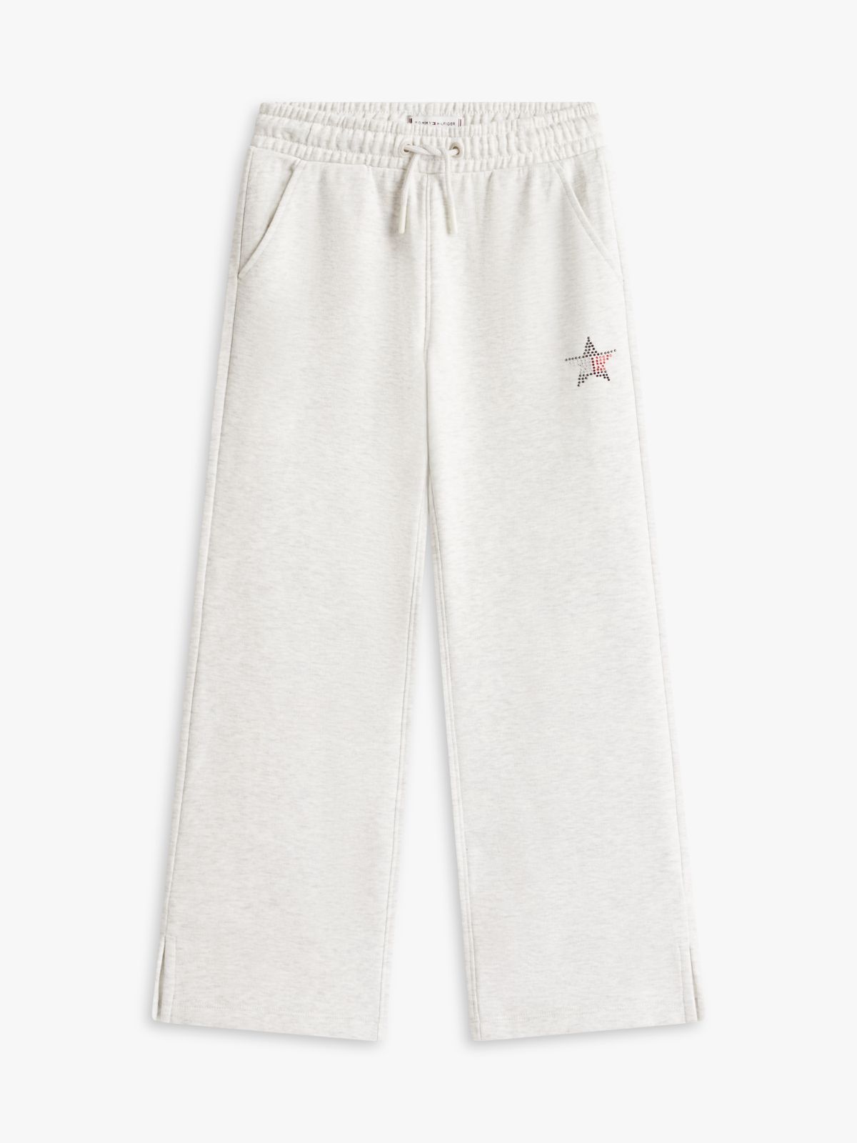 Diamanté Star Flag Wide Leg Joggers — Grey