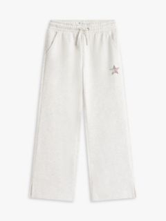 Diamanté Star Flag Wide Leg Joggers — Grey 5