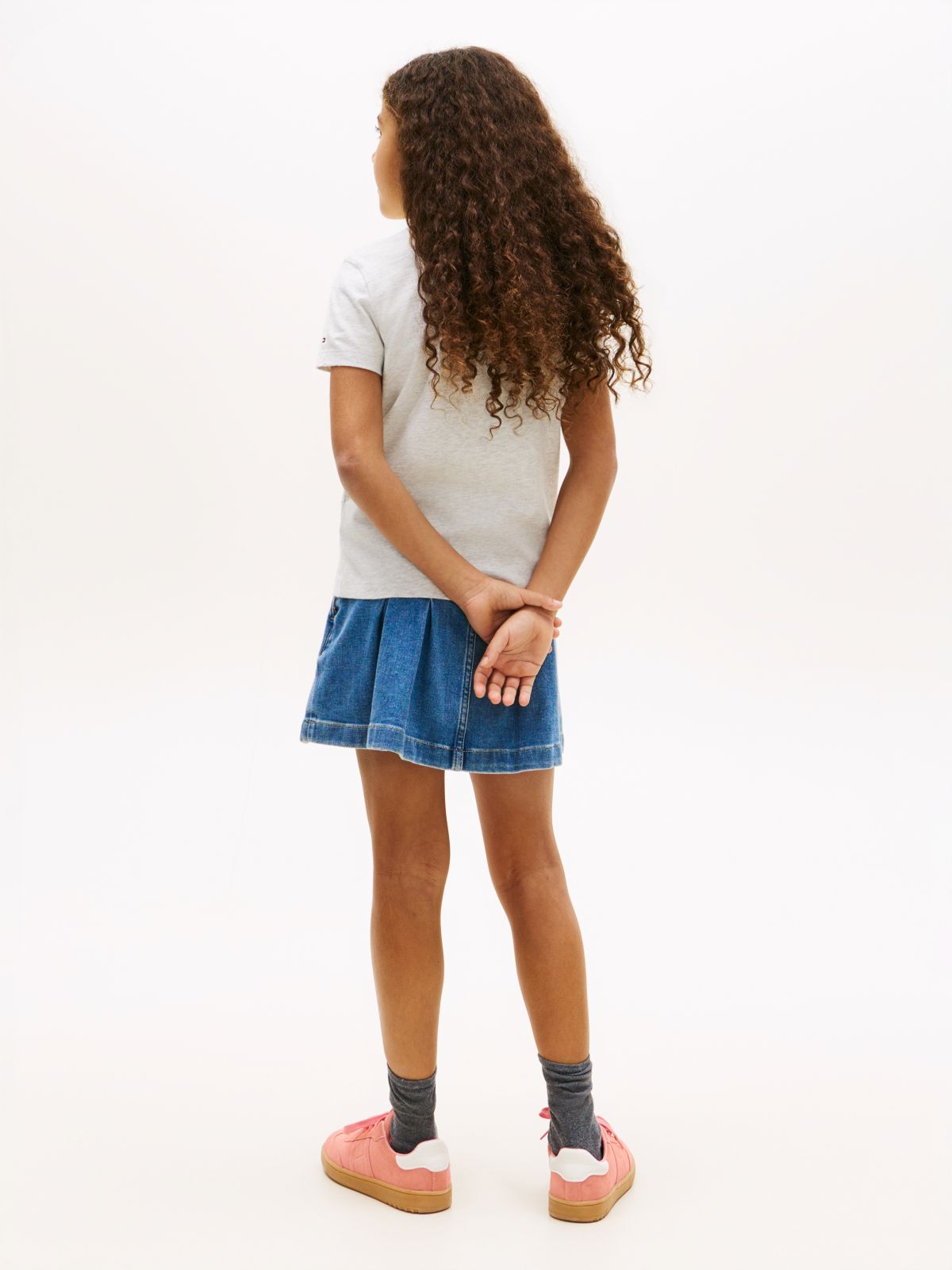 Textured Logo Jersey Crew Neck T-Shirt — Grey