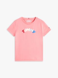 Textured Logo Jersey Crew Neck T-Shirt — Pink 5