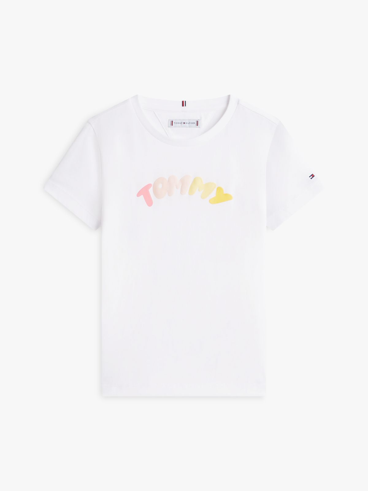 Textured Logo Jersey Crew Neck T-Shirt — White