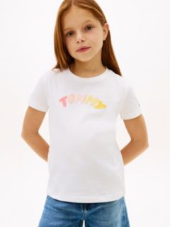 Textured Logo Jersey Crew Neck T-Shirt — White 1