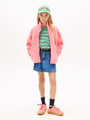 blue pleated denim skirt for girls tommy hilfiger