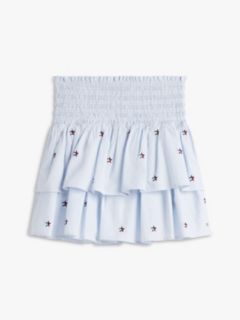 Star Flag Embroidery Stripe Tiered Skirt — Blue 5