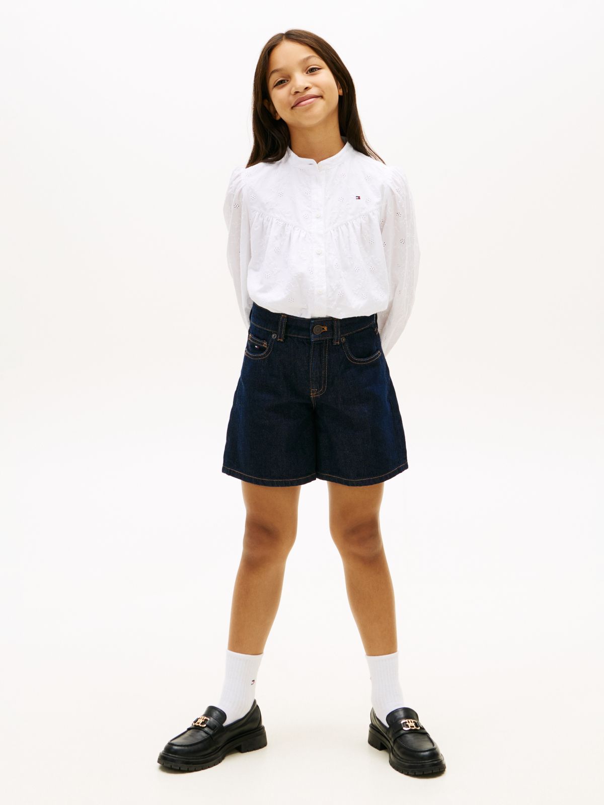 Regular Fit Broderie Anglaise Shirt — White