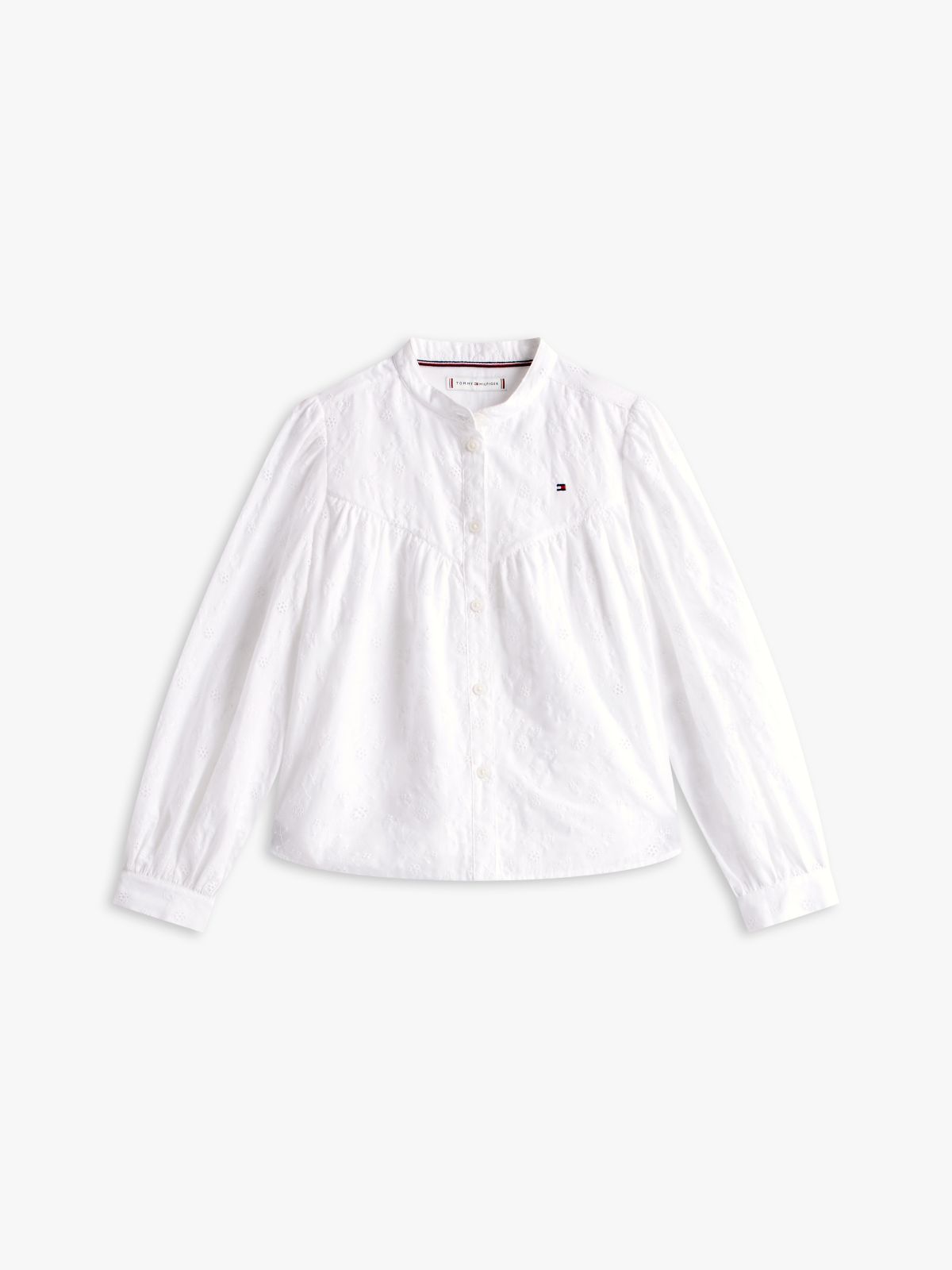 Regular Fit Broderie Anglaise Shirt — White
