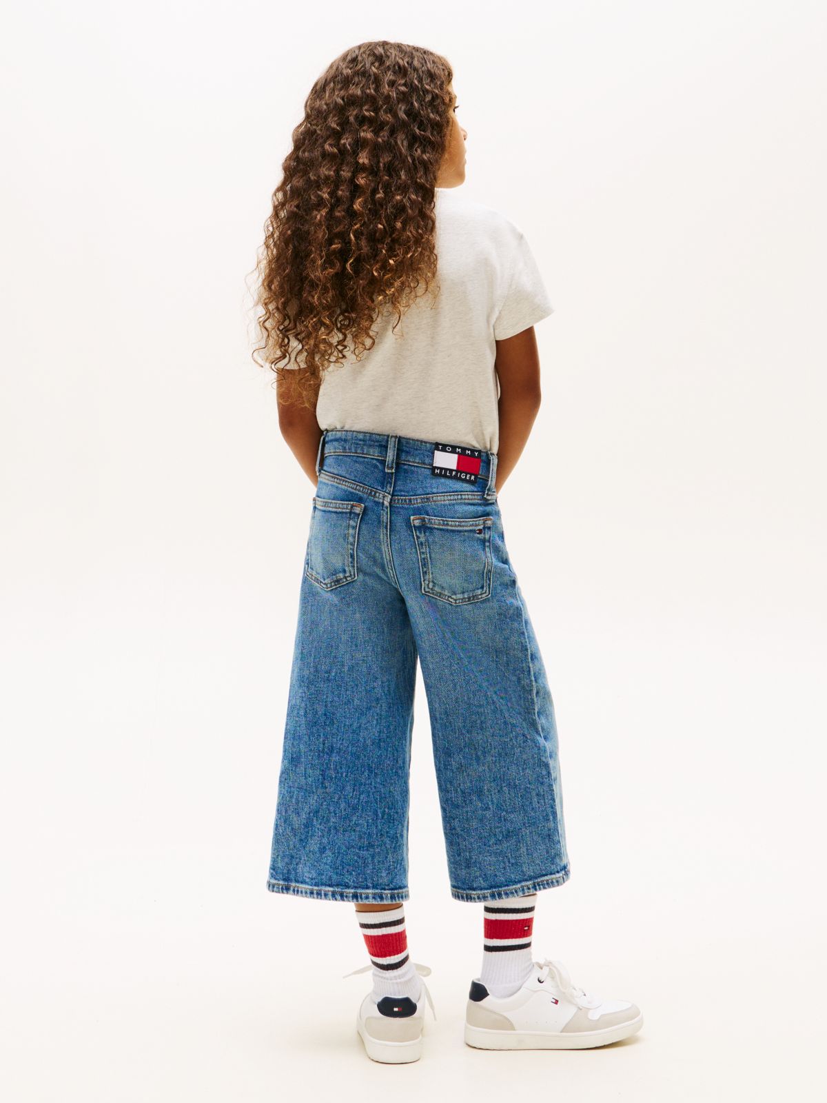 Mabel Vintage Wash Wide Leg Jean Shorts — Blue