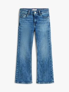 Vintage Wash Slim Flared Leg Jeans — Blue 5