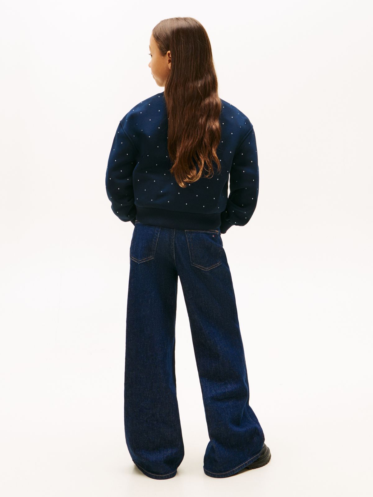 Festive Stud Relaxed Fleece Sweatshirt — Blue