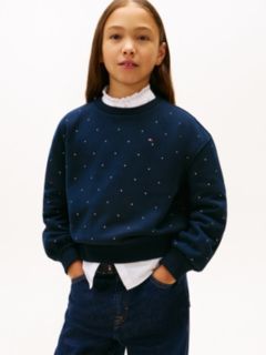 Festive Stud Relaxed Fleece Sweatshirt — Blue 1